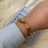 Çelik Vintage Zincir Model Bileklik Gold Renk