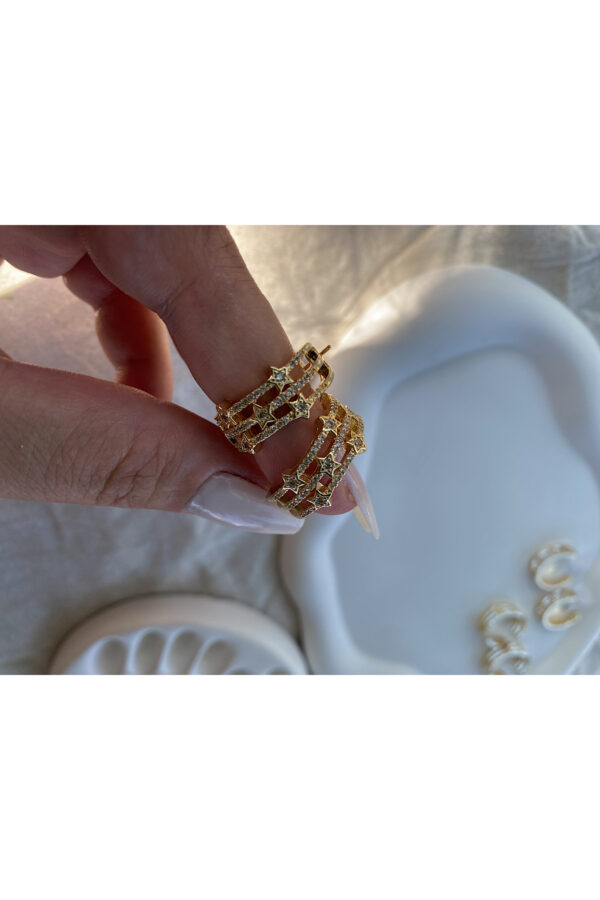 VIP Mini Yıldızlı Halka Küpe