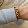 Çelik Vintage Zincir Model Bileklik Gold Renk